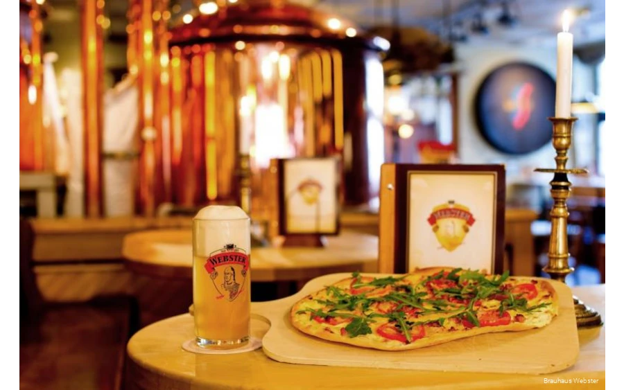 Speisen und Biere des Brauhaus Webster in Duisburg