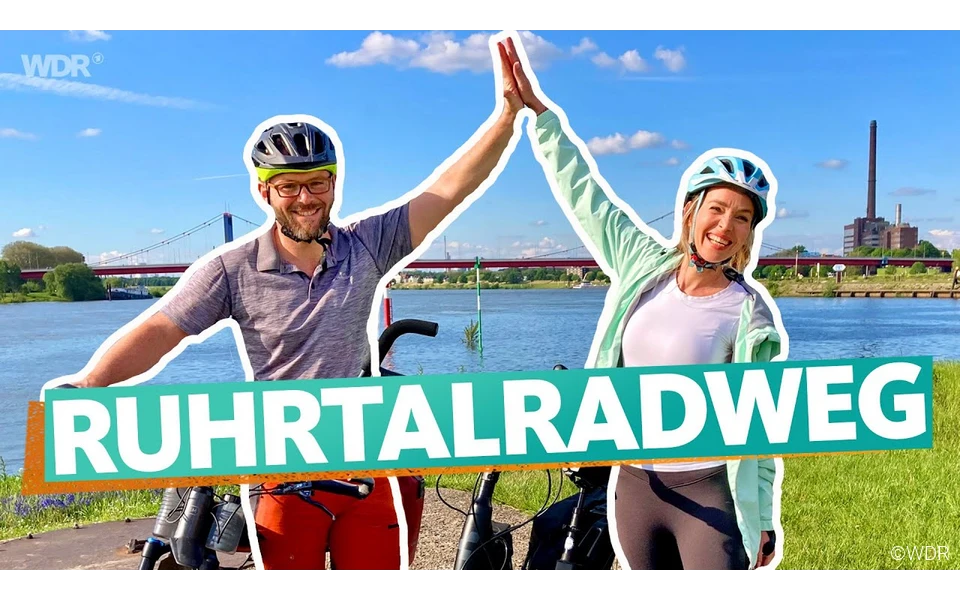 Jochen und Sandra am Ende des RuhrtalRadwegs
