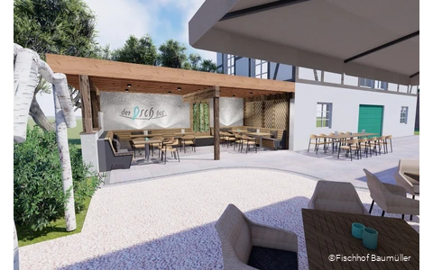 Außenbereich des Fischhofs Baumüller in Wickede (Ruhr)