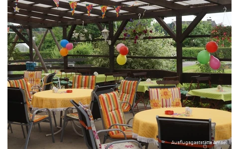 Außenbereich der Ausflugsgaststätte Amsel in Schwerte