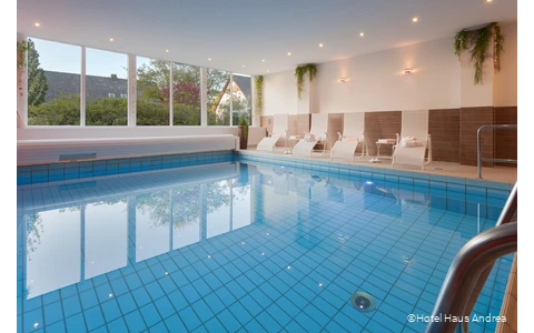 Ansicht des Pools im Hotel Haus Andrea in Winterberg