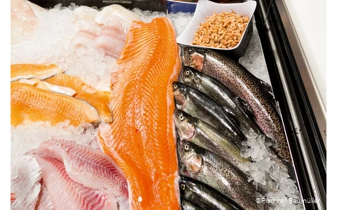 Fischauslage des Fischhofs Baumüller in Wickede (Ruhr)