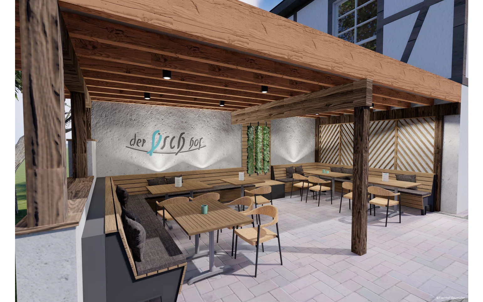 Außenbereich des Fischhofs Baumüller in Wickede (Ruhr)