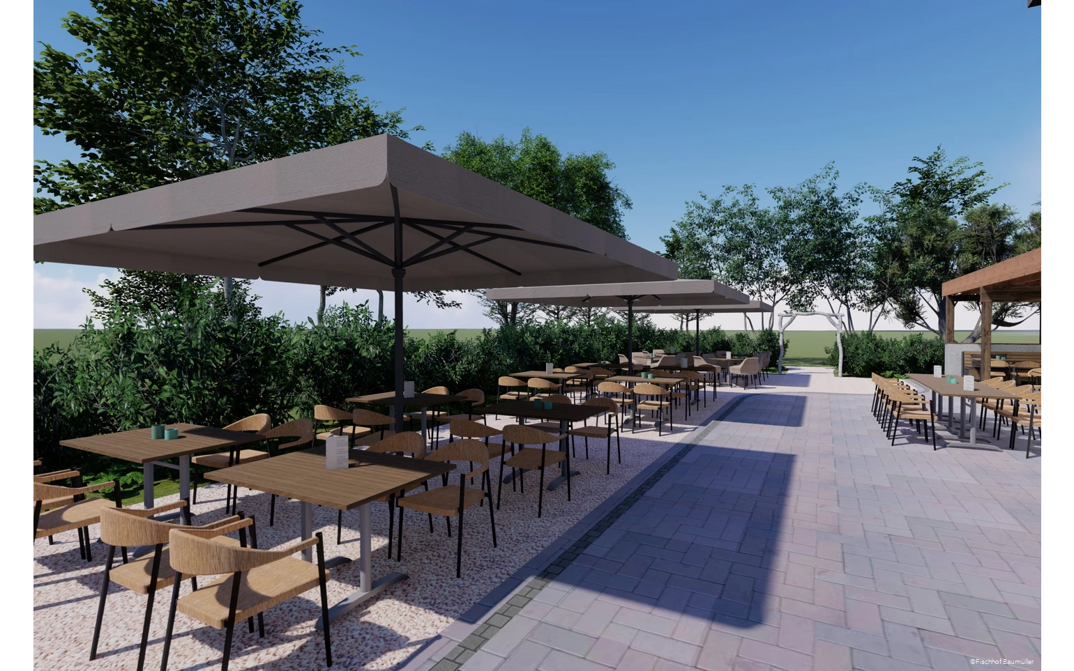 Außenbereich des Fischhofs Baumüller in Wickede (Ruhr)