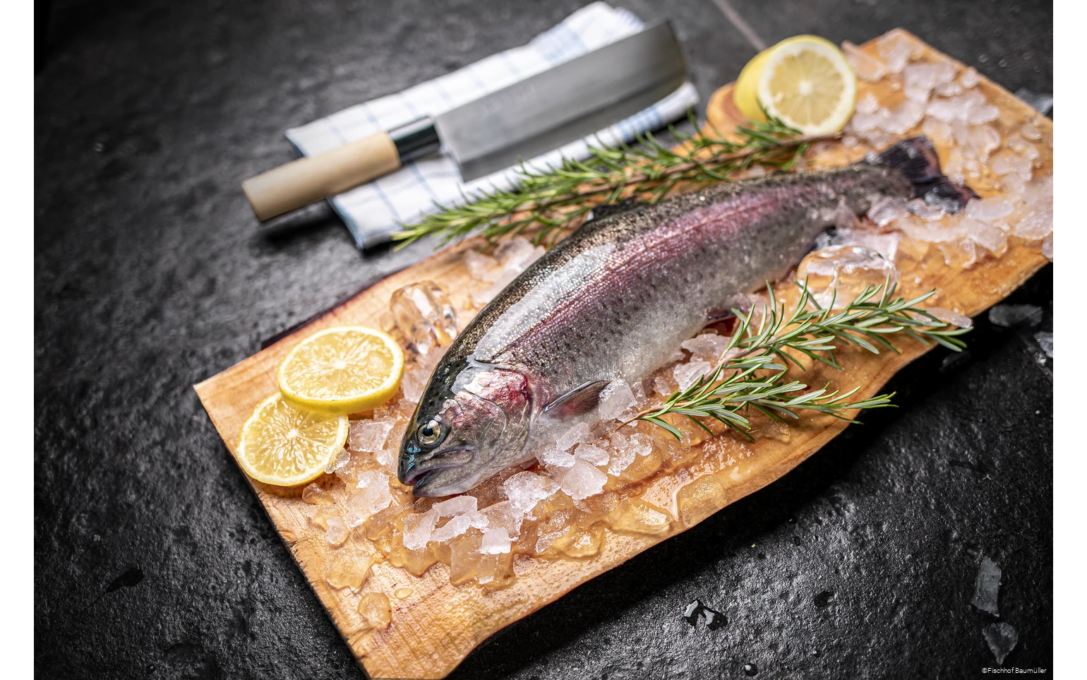 Speisen des Fischhofs Baumüller in Wickede (Ruhr)