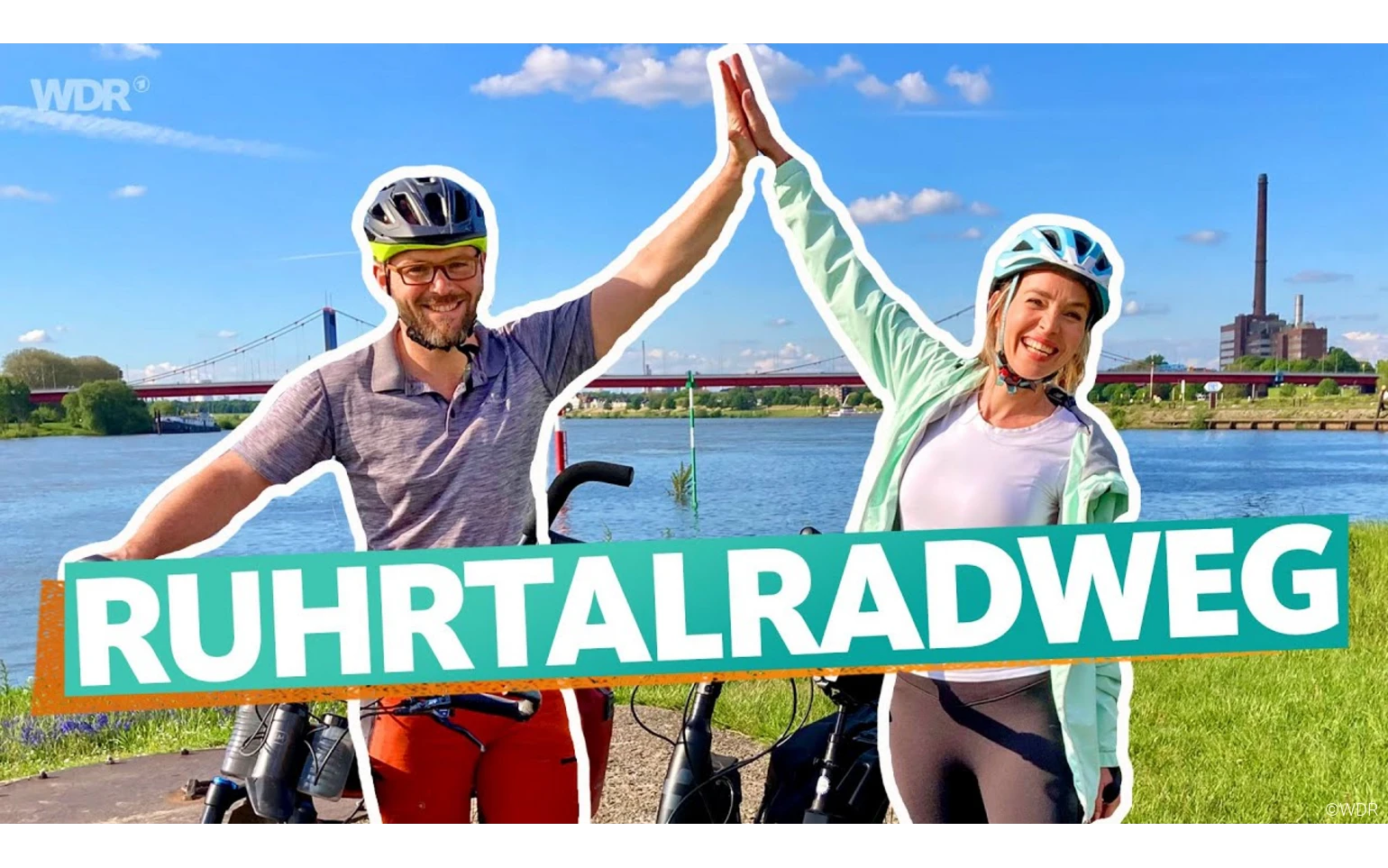 Jochen und Sandra am Ende des RuhrtalRadwegs