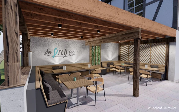 Außenbereich des Fischhofs Baumüller in Wickede (Ruhr)