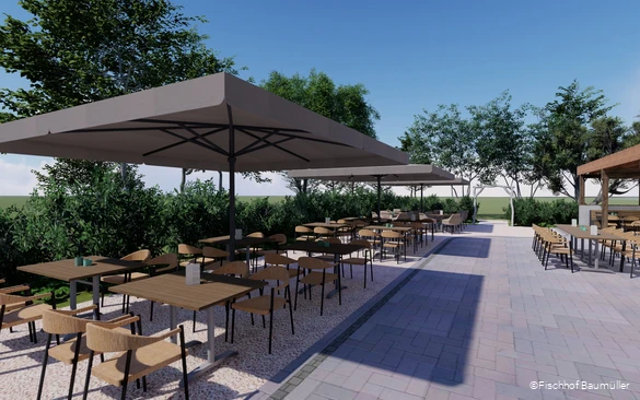 Außenbereich des Fischhofs Baumüller in Wickede (Ruhr)