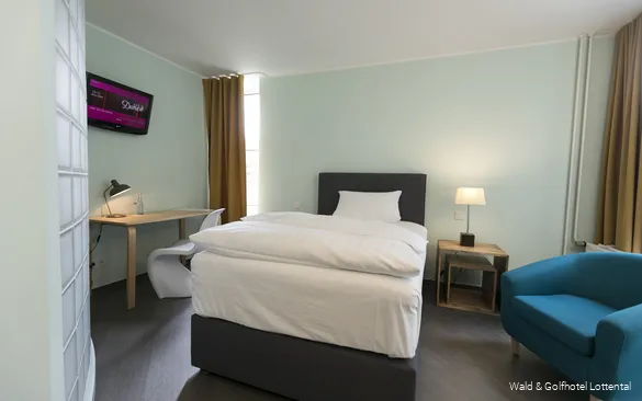 Einzelzimmer des Wald & Golfhotels Lottental