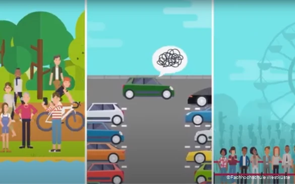 Grafik des Projekts AIR, die ein hohes Besucheraufkommen bei verschiedenen Freizeitorten darstellt