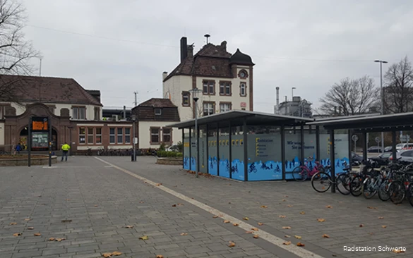 Außenansicht der Radstation in Schwerte
