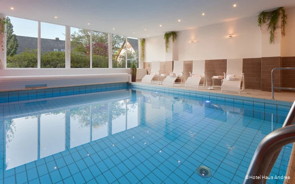 Ansicht des Pools im Hotel Haus Andrea in Winterberg