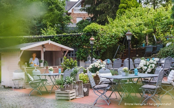 Terrasse des Hotel Restaurants Sengelmannshof in Essen