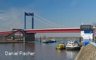 Pegel Ruhrort und Friedrich-Ebert-Brücke, Duisburg