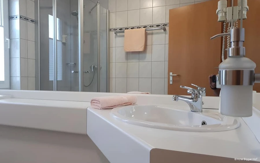 Badezimmer des Hotels Bigger Hof in Olsberg