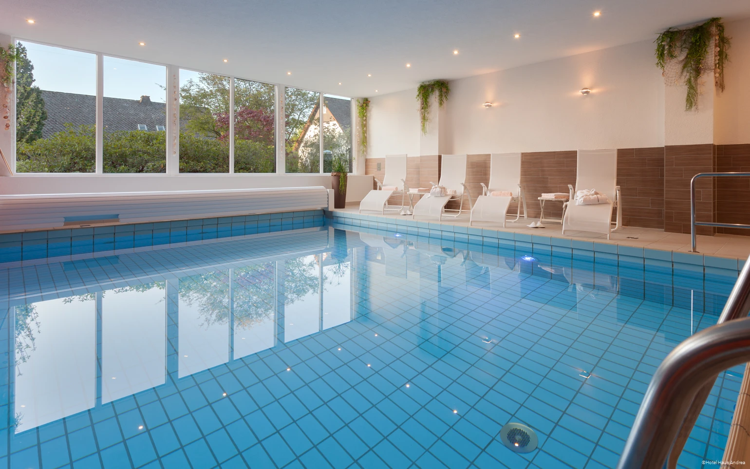 Ansicht des Pools im Hotel Haus Andrea in Winterberg