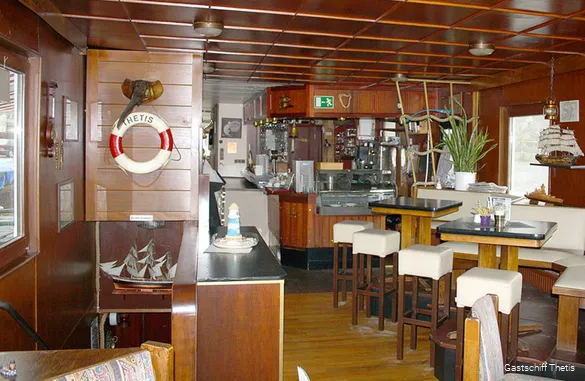 Innenansicht des Gastschiff Thetis in Essen-Kettwig