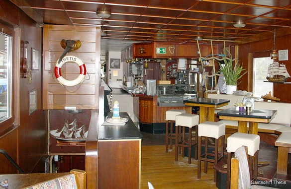 Innenansicht des Gastschiff Thetis in Essen-Kettwig
