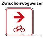 Beschilderung des RuhrtalRadwegs in Form eines Zwischenwegweisers