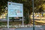 Infoschild am vorübergehenden Endpunkt des RuhrtalRadwegs